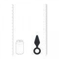 Silicone Anal Plug with Loop - L - Black