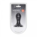 Single Rattle Liquid Silicone Anal Plug - S - Black