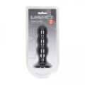 Tri Rattle Liquid Silicone Anal Plug - L - Black