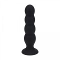 Quad Rattle Liquid Silicone Anal Plug - XL - Black