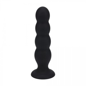 Quad Rattle Liquid Silicone Anal Plug - XL - Black