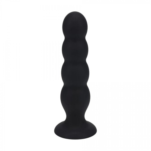 Quad Rattle Liquid Silicone Anal Plug - XL - Black