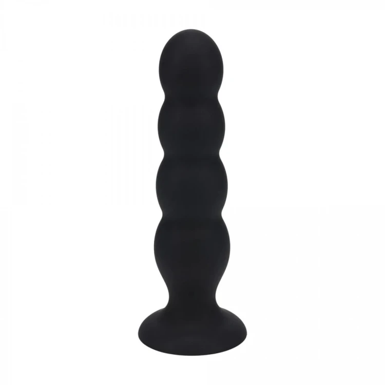 Quad Rattle Liquid Silicone Anal Plug - XL - Black