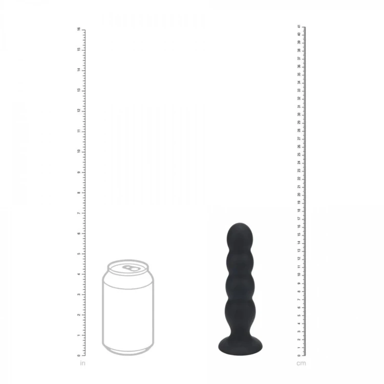 Quad Rattle Liquid Silicone Anal Plug - XL - Black