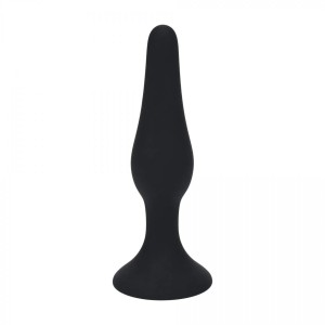 Slim Silicone Anal Plug - S - Black