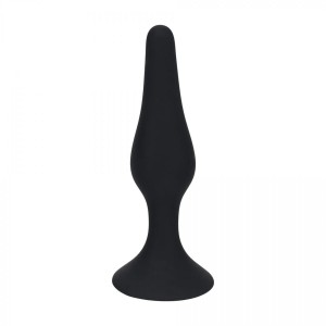 Slim Silicone Anal Plug - M - Black