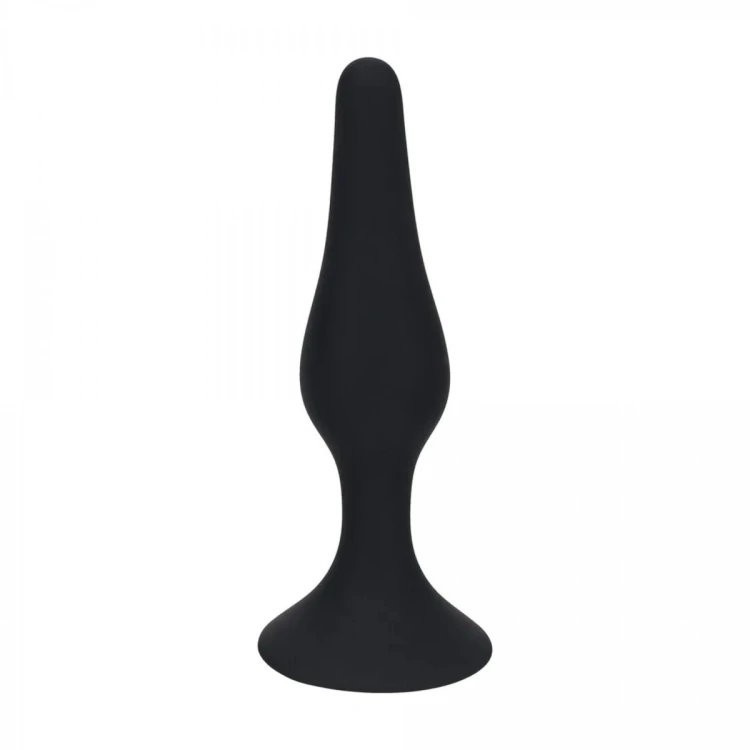 Slim Silicone Anal Plug - M - Black