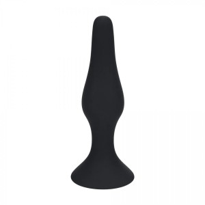 Slim Silicone Anal Plug - L - Black