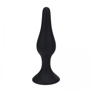 Slim Silicone Anal Plug - XL - Black