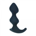 Full Double Ripple Silicone Prostate Massager - Black