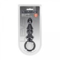 Ribbed Silicone Anal Probe with Loop - Black