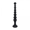 Ribbed Silicone Flared Anal Probe - Black
