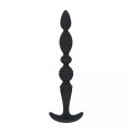 Multi Textured Silicone Flared Anal Probe - Black