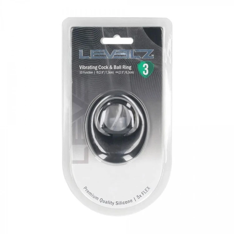 Vibrating Liquid Silicone Cock and Ball Ring - Black