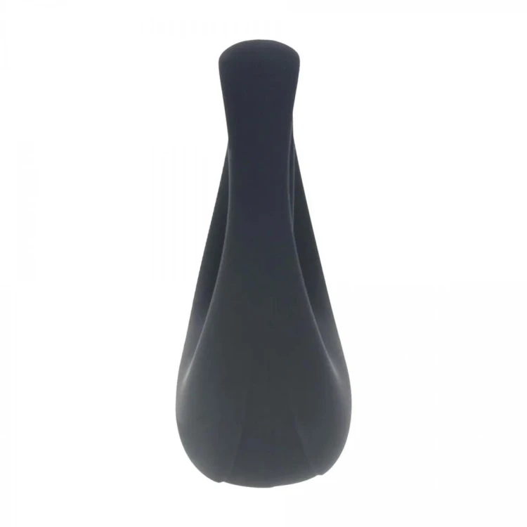 Vibrating Liquid Silicone Cock and Ball Ring - Black