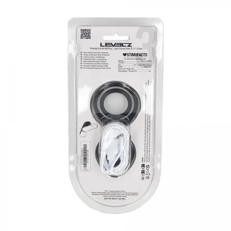 Vibrating Cock and Ball Ring with Winged Stimulator - Black