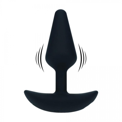 Classic Vibrating Silicone Anal Plug - S - Black