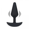 Classic Vibrating Silicone Anal Plug - M - Black