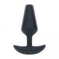 Classic Vibrating Silicone Anal Plug - M - Black