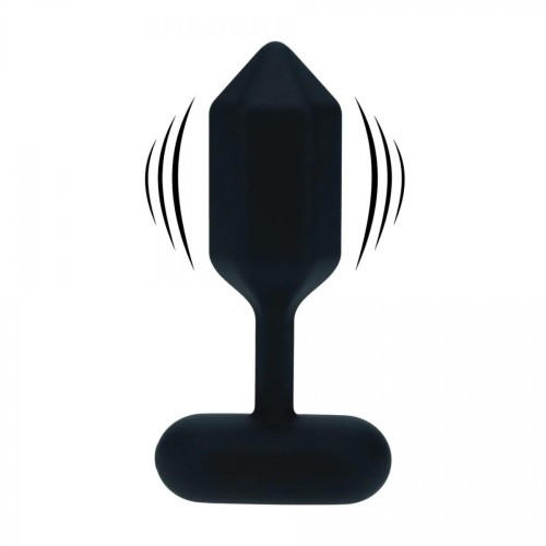 Hexagonal Vibrating Silicone Anal Plug - S - Black