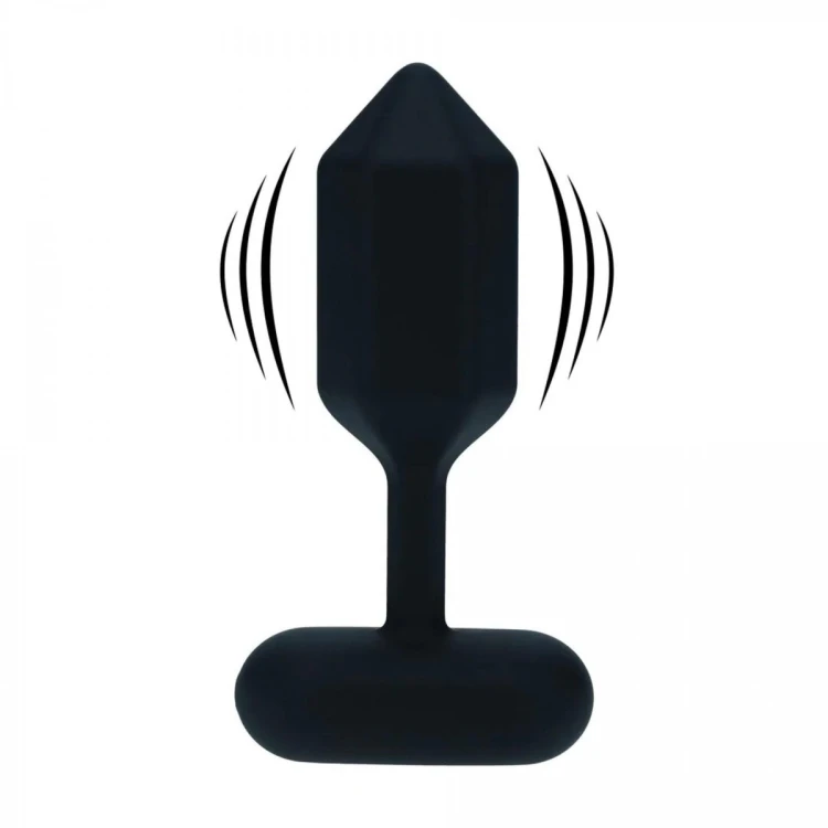 Hexagonal Vibrating Silicone Anal Plug - S - Black