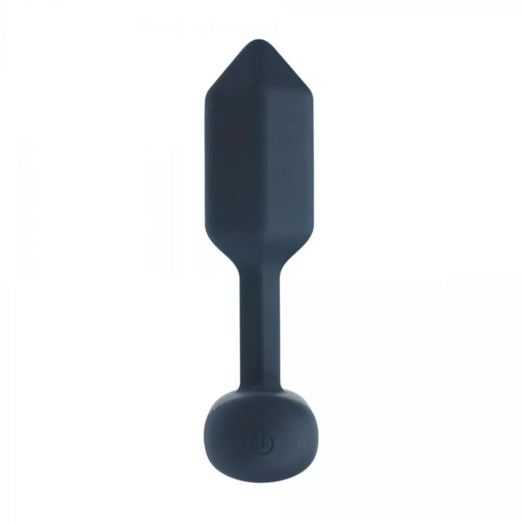 Hexagonal Vibrating Silicone Anal Plug - S - Black