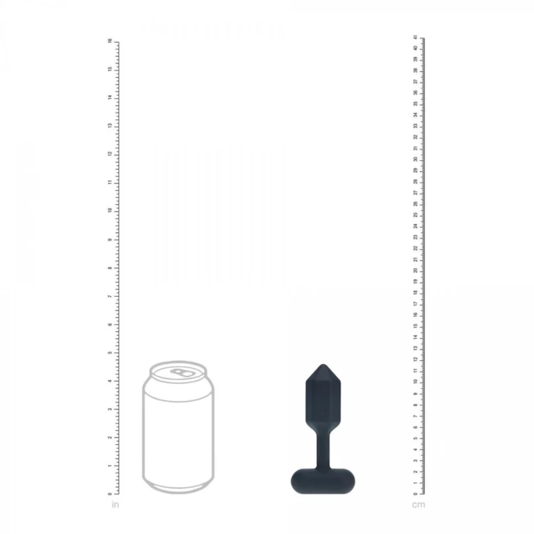Hexagonal Vibrating Silicone Anal Plug - S - Black