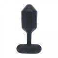 Hexagonal Vibrating Silicone Anal Plug - L - Black