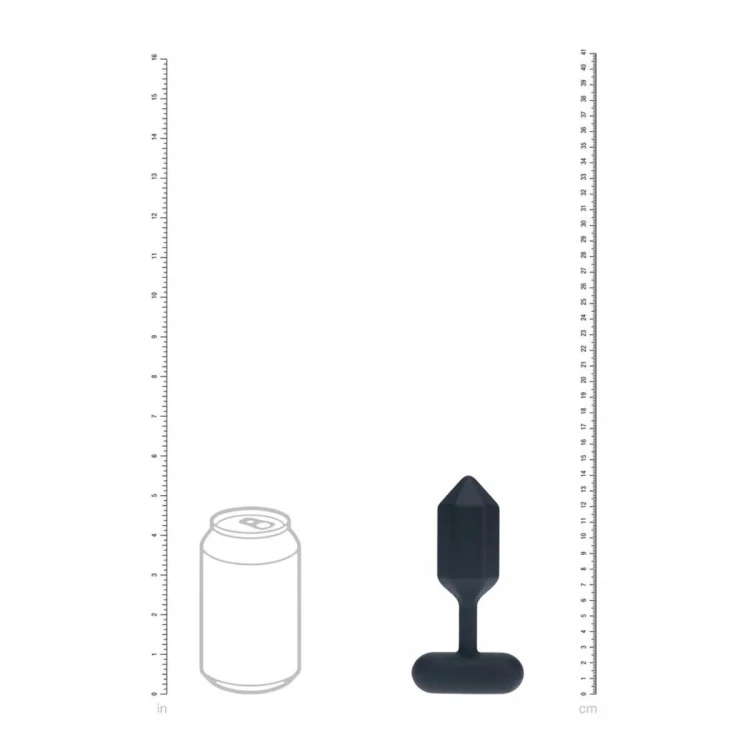 Hexagonal Vibrating Silicone Anal Plug - L - Black