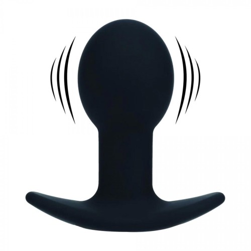 Single Bulb Vibrating Silicone Anal Plug - Black