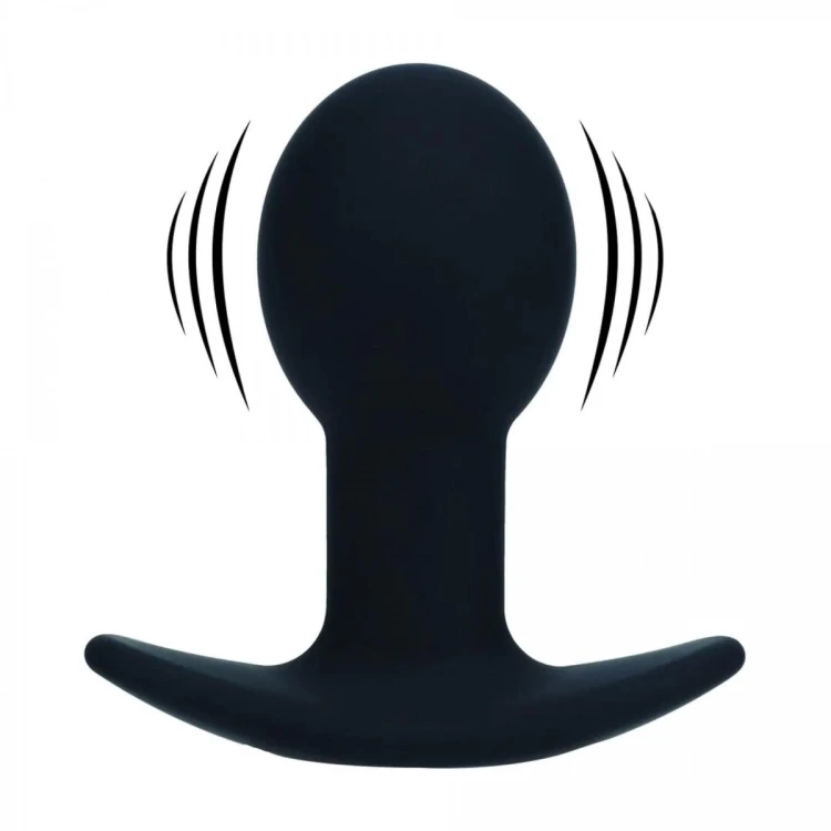 Single Bulb Vibrating Silicone Anal Plug - Black