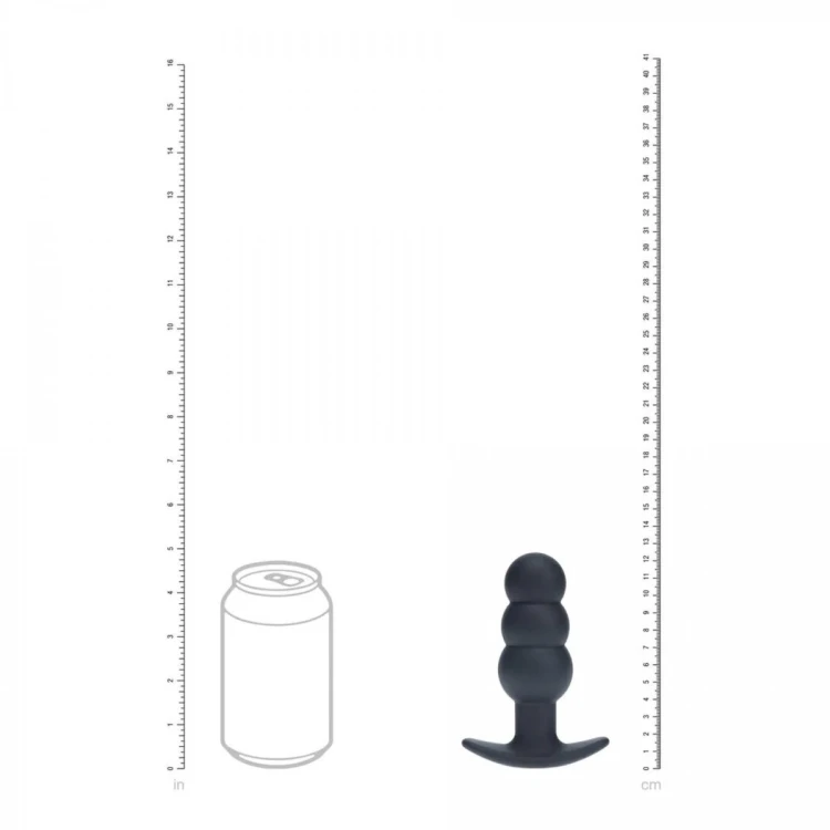 Tri Bulb Vibrating Silicone Anal Plug - Black