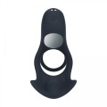 Triple Motor Vibrating Silicone Cockring - Black