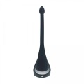 Remote Control Vibrating Silicone Tri O Cockring with Prostate Stimulator - Black