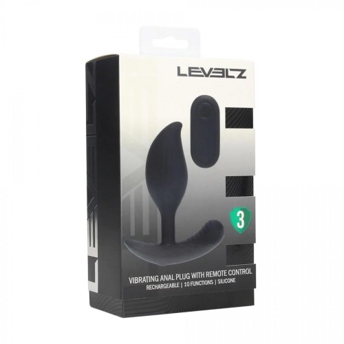 Remote Control Vibrating Liquid Silicone Anal Plug - Black