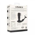 Dual Vibrating Remote Rotating Head Silicone Prostate Stimulator with Cock and Ball Ring - Black