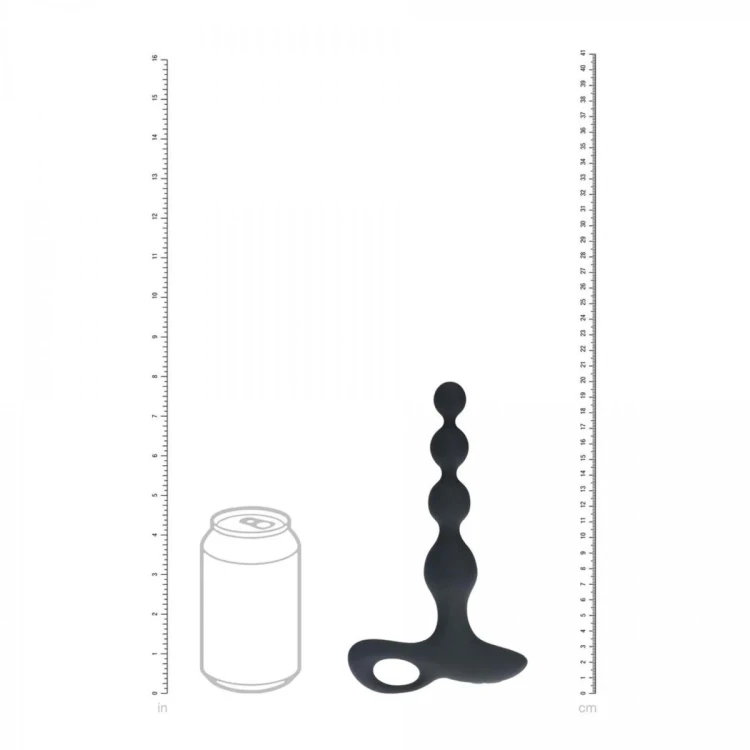Remote Control Beaded Vibrating Silicone Anal Plug - Black
