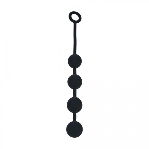 Round Silicone Anal Balls - L - 40mm - Black