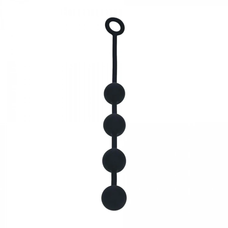 Round Silicone Anal Balls - L - 40mm - Black