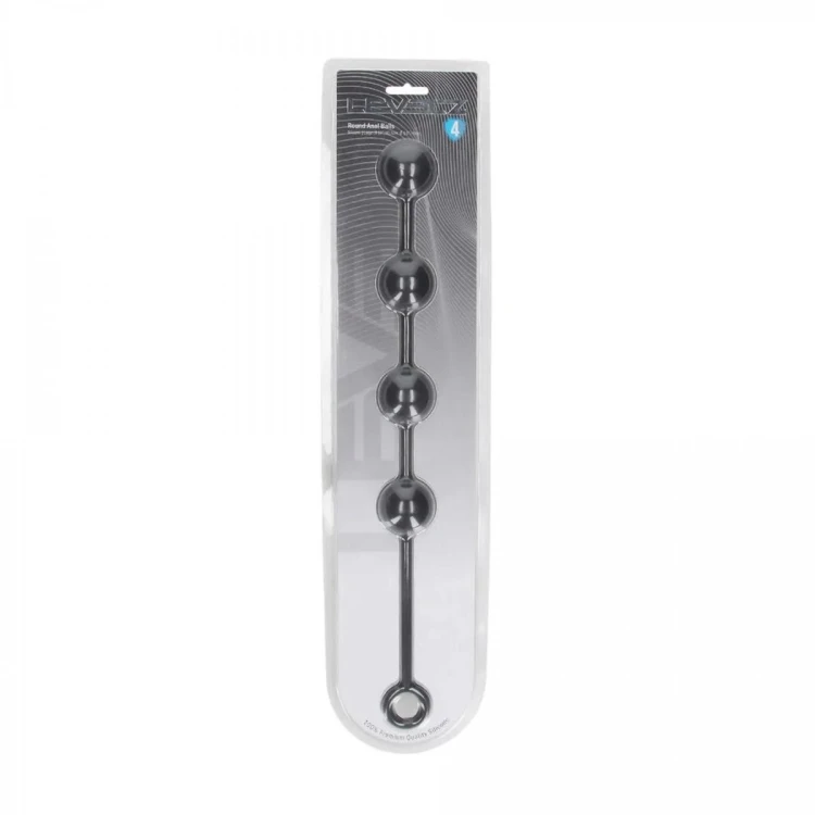 Round Silicone Anal Balls - L - 40mm - Black