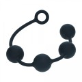 Round Silicone Anal Balls - XL - 50mm - Black