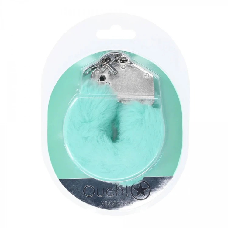 Heavy-duty Fluffy Handcuffs - Powder Green