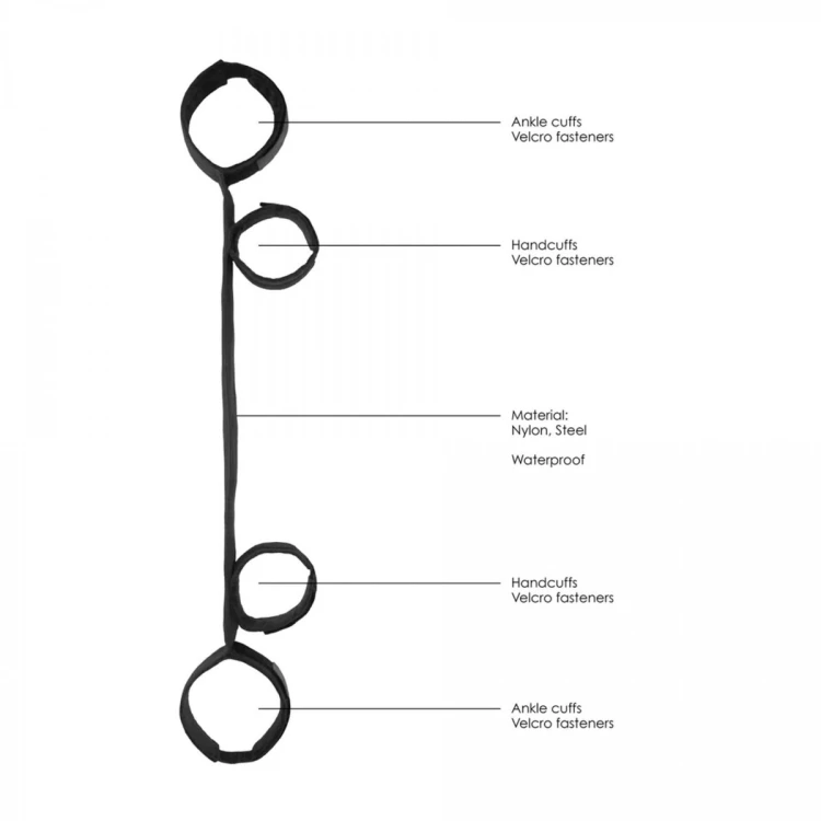 Spreader Bar with Hand and Ankle Cuffs