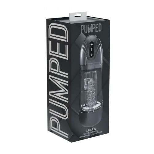 SonicPull - Suction and Vibration Masturbator Pump - Multimedia Enhanced - Gun Metal