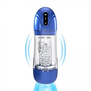 SonicPull - Suction and Vibration Masturbator Pump - Multimedia Enhanced - Metallic Blue