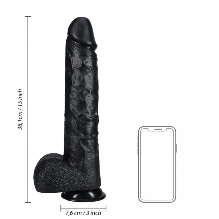 Extra Large Straight with Balls 38 cm - Black