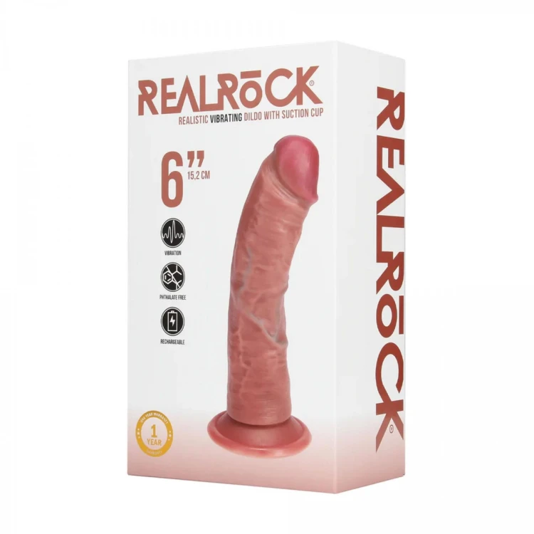 Vibrating Regular Curved Cock - 15,5 cm - Tan