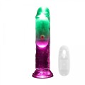 LED Vibrating Straight Cock - 15 cm - Transparent