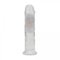 LED Vibrating Straight Cock - 15 cm - Transparent