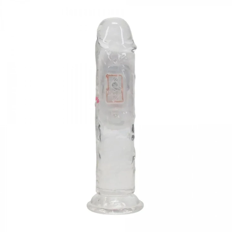 LED Vibrating Straight Cock - 15 cm - Transparent